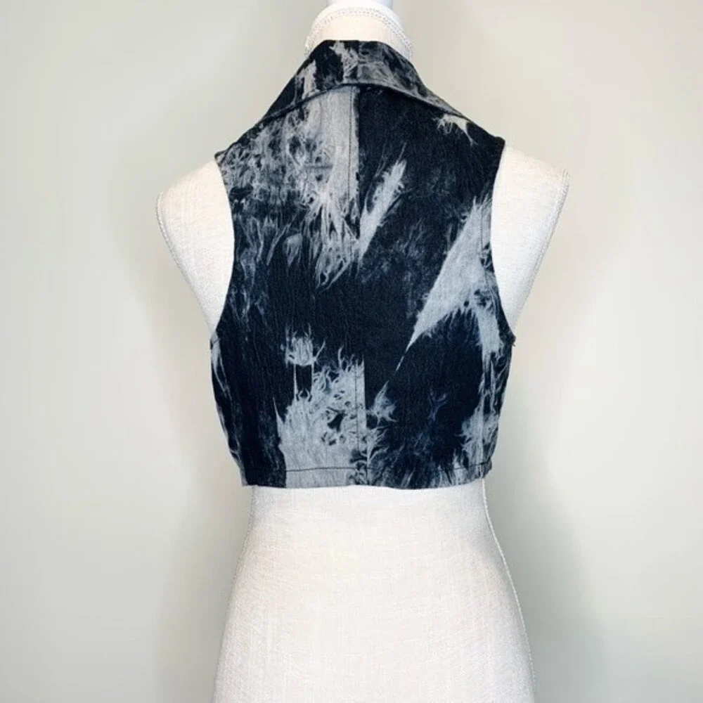 Lush Studded Tie Dye Festival Punk Boho Vest Medium - Picture 9 of 12